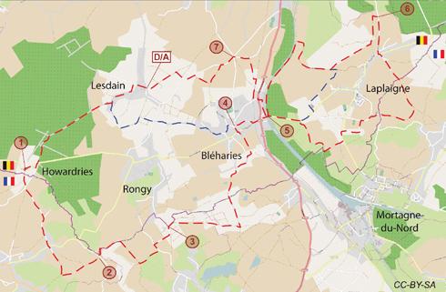 Carte idée de randonnée en Province de Hainaut Carte idée de randonnée en Province de Hainaut