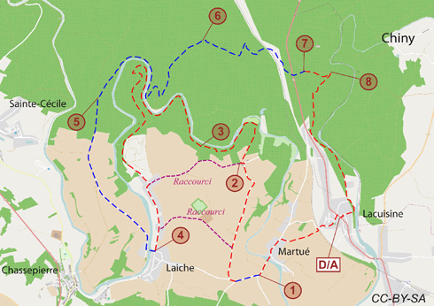 Carte idée de randonnée en Province de Luxembourg